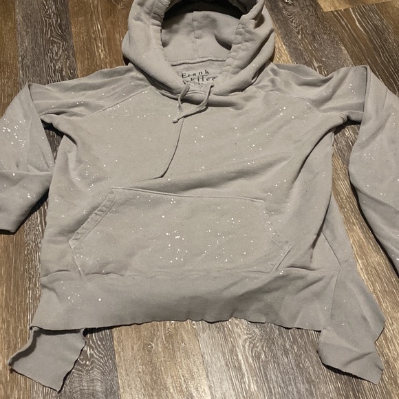 Frank & Eileen asymmetrical hem splatter paint hoodie size s - Picture 3 of 3